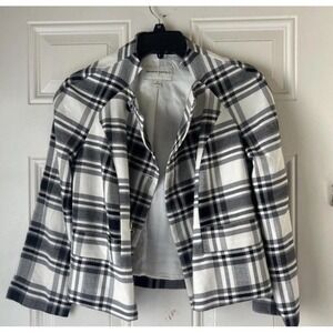 Y2K Banana Republic black and white plaid Preppy Blazer 2008 Vintage Sizes S